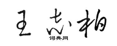 駱恆光王志柏草書個性簽名怎么寫