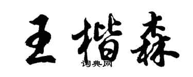 胡問遂王楷森行書個性簽名怎么寫