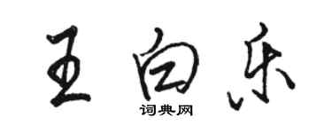 駱恆光王白樂行書個性簽名怎么寫