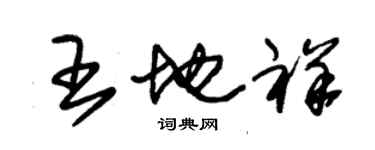 朱錫榮王地祥草書個性簽名怎么寫