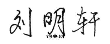 駱恆光劉明軒行書個性簽名怎么寫
