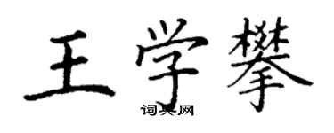 丁謙王學攀楷書個性簽名怎么寫