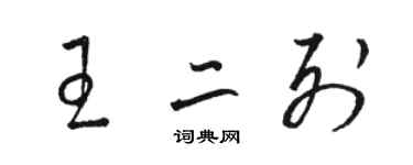 駱恆光王二列草書個性簽名怎么寫