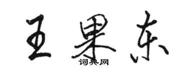 駱恆光王果東行書個性簽名怎么寫