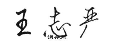 駱恆光王志嚴行書個性簽名怎么寫