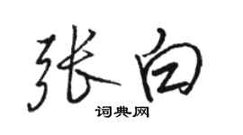 駱恆光張白行書個性簽名怎么寫