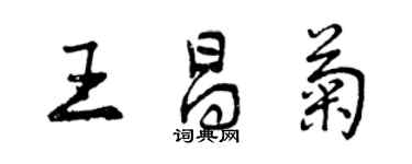 曾慶福王昌菊行書個性簽名怎么寫