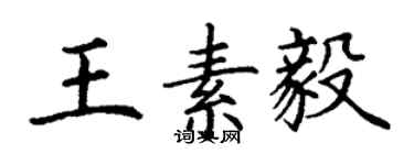 丁謙王素毅楷書個性簽名怎么寫