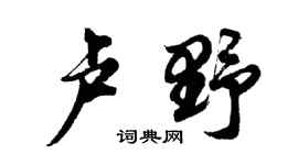 胡問遂盧野行書個性簽名怎么寫