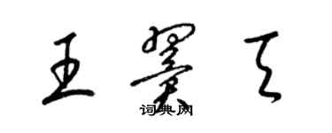 梁錦英王翼天草書個性簽名怎么寫