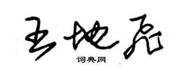 朱錫榮王地飛草書個性簽名怎么寫