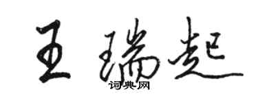 駱恆光王瑞起行書個性簽名怎么寫