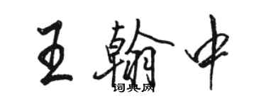 駱恆光王翰中行書個性簽名怎么寫