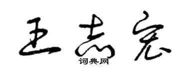 曾慶福王志宏草書個性簽名怎么寫