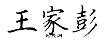 丁謙王家彭楷書個性簽名怎么寫