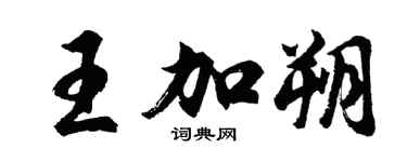 胡問遂王加朔行書個性簽名怎么寫