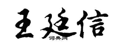 胡問遂王廷信行書個性簽名怎么寫