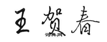 駱恆光王賀春行書個性簽名怎么寫