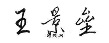 駱恆光王景壘行書個性簽名怎么寫