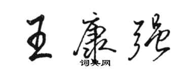 駱恆光王康強行書個性簽名怎么寫