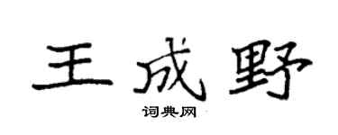 袁強王成野楷書個性簽名怎么寫