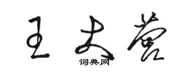 駱恆光王大營草書個性簽名怎么寫