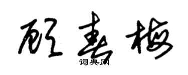 朱錫榮顧春梅草書個性簽名怎么寫