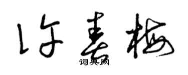 曾慶福許春梅草書個性簽名怎么寫