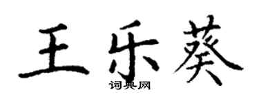 丁謙王樂葵楷書個性簽名怎么寫