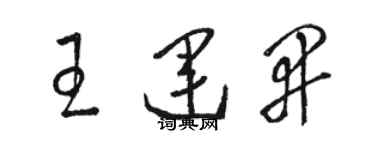 駱恆光王運開草書個性簽名怎么寫