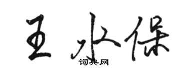 駱恆光王水保行書個性簽名怎么寫