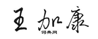 駱恆光王加康行書個性簽名怎么寫