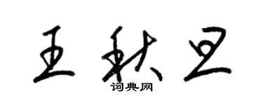 梁錦英王秋旦草書個性簽名怎么寫