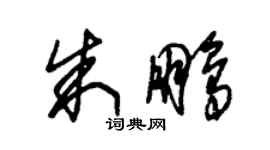 朱錫榮朱鵬草書個性簽名怎么寫