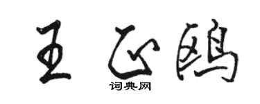 駱恆光王正鷗行書個性簽名怎么寫