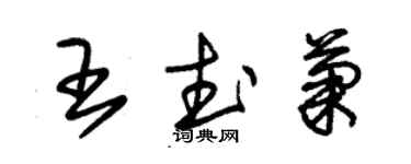 朱錫榮王武菊草書個性簽名怎么寫