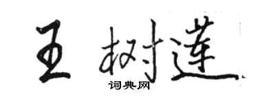 駱恆光王樹蓮行書個性簽名怎么寫
