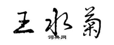 曾慶福王水菊行書個性簽名怎么寫