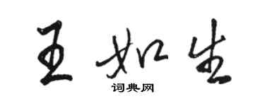 駱恆光王如生行書個性簽名怎么寫