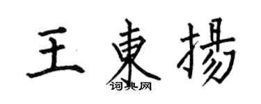 何伯昌王東揚楷書個性簽名怎么寫