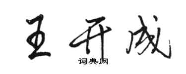 駱恆光王開成行書個性簽名怎么寫