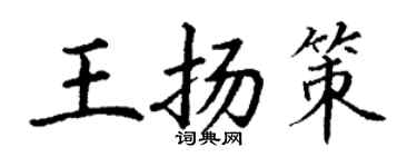 丁謙王揚策楷書個性簽名怎么寫