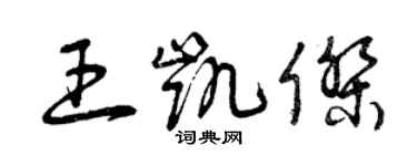 曾慶福王凱傑草書個性簽名怎么寫