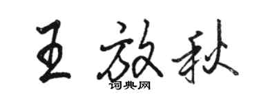 駱恆光王放秋行書個性簽名怎么寫