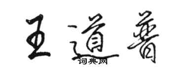 駱恆光王道普行書個性簽名怎么寫