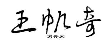 曾慶福王帆奇草書個性簽名怎么寫