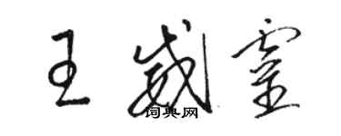 駱恆光王威靈草書個性簽名怎么寫