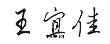 駱恆光王宜佳行書個性簽名怎么寫