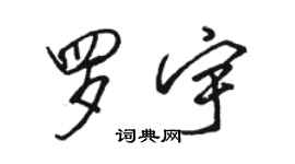 駱恆光羅宇行書個性簽名怎么寫