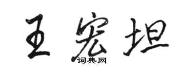 駱恆光王宏坦行書個性簽名怎么寫